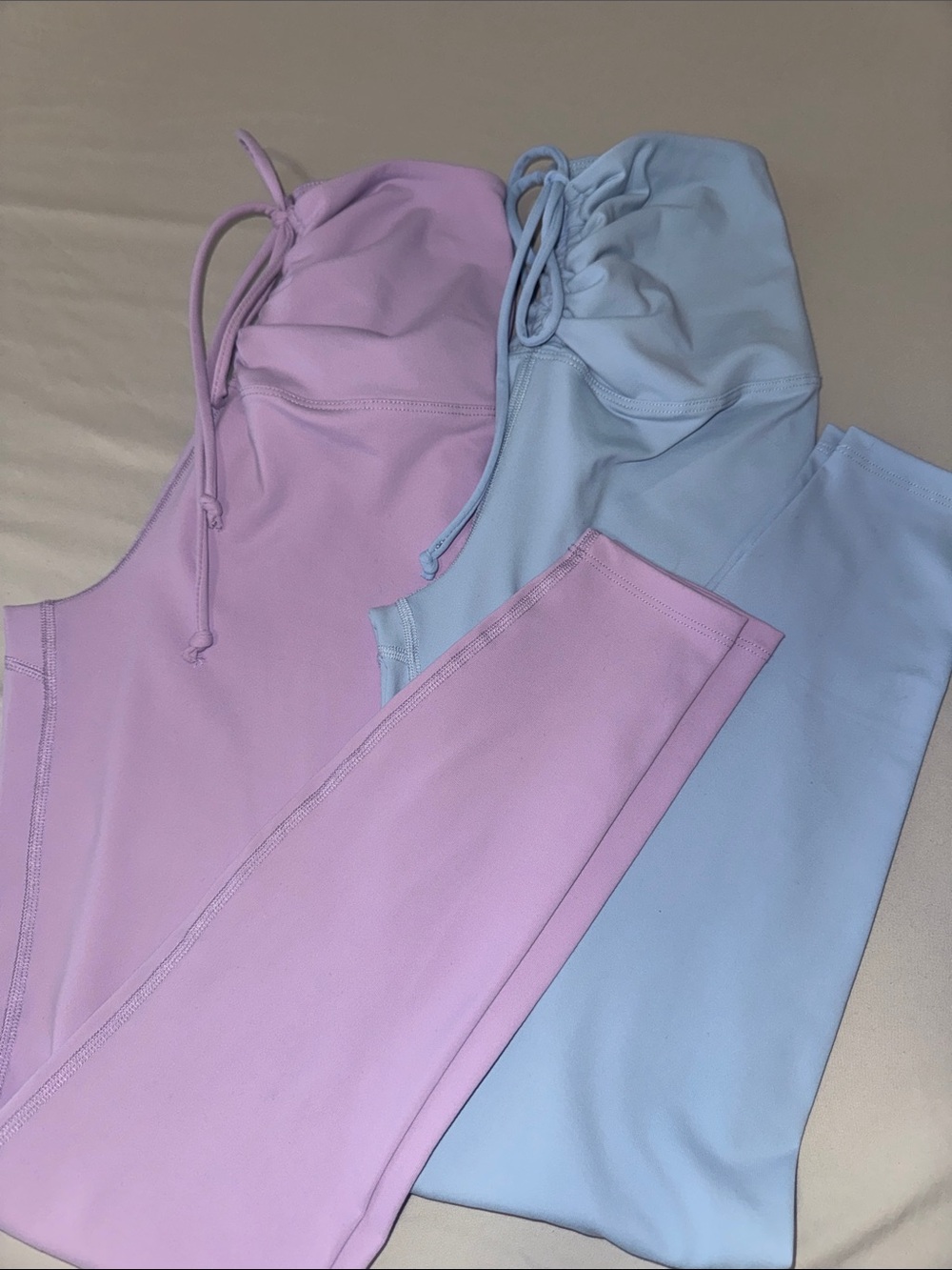 Year of Ours Ruched Drawstring Leggings — Lavender & Light Blue - Picture 6 of 8